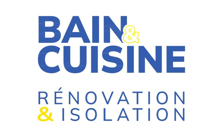 Logo BAIN & CUISINE bleu et jaune — entreprise de rénovation intérieure dans le Calvados