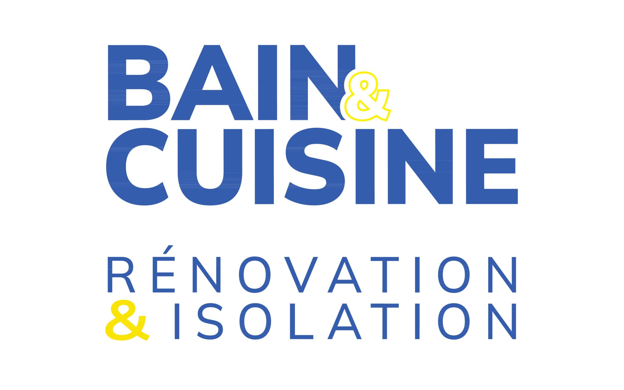 Logo BAIN & CUISINE bleu et jaune — entreprise de rénovation intérieure dans le Calvados